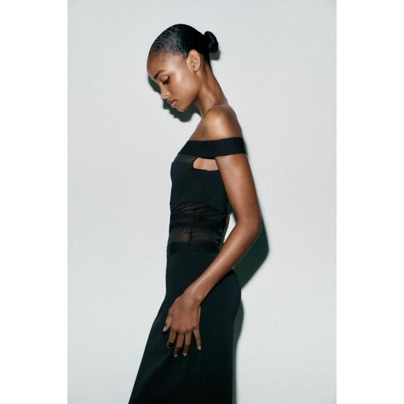 ZARA CONTRAST STRETCH DRESS - Picture 1 of 10